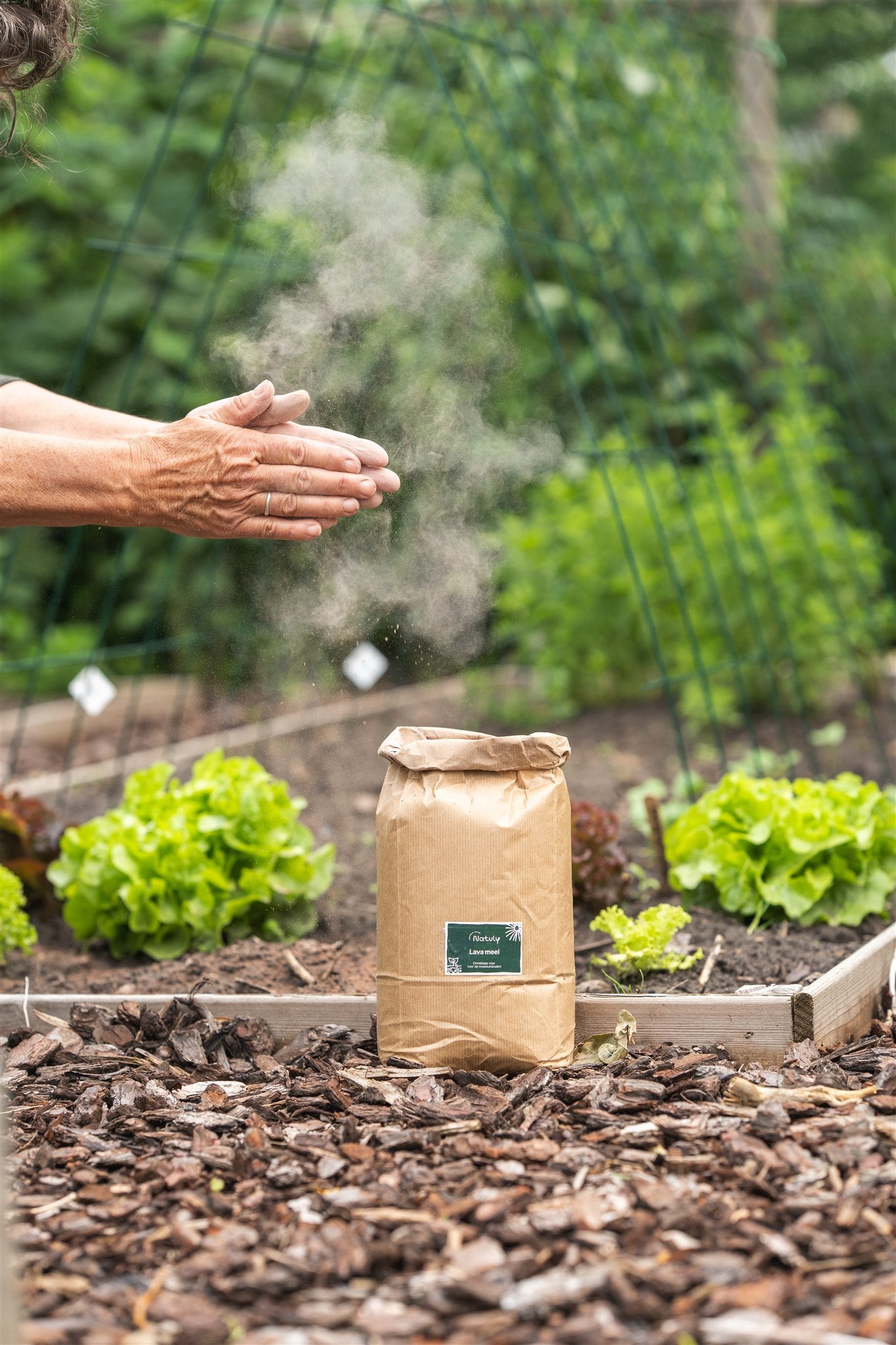 Lavameel gebruiken in moestuin