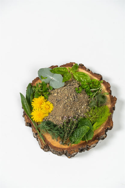 Bio chi schaal met bloemen en kruiden